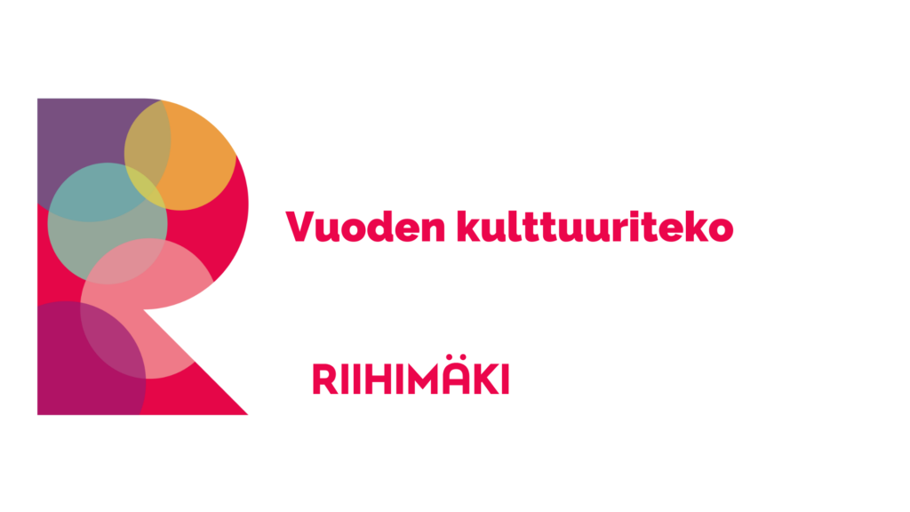 Kuvassa R-logo ja teksti vuoden kulttuuriteko, Riihimäki.